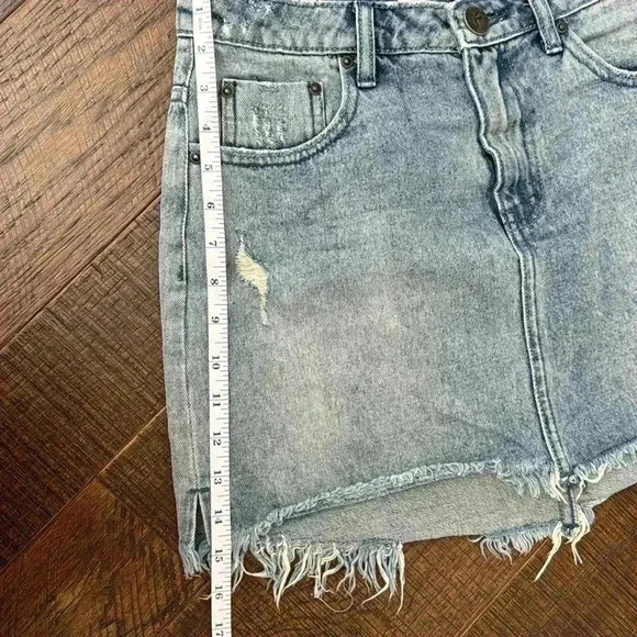 One Teaspoon High Waisted Denim Fitted Skirt - Picture 11 of 12